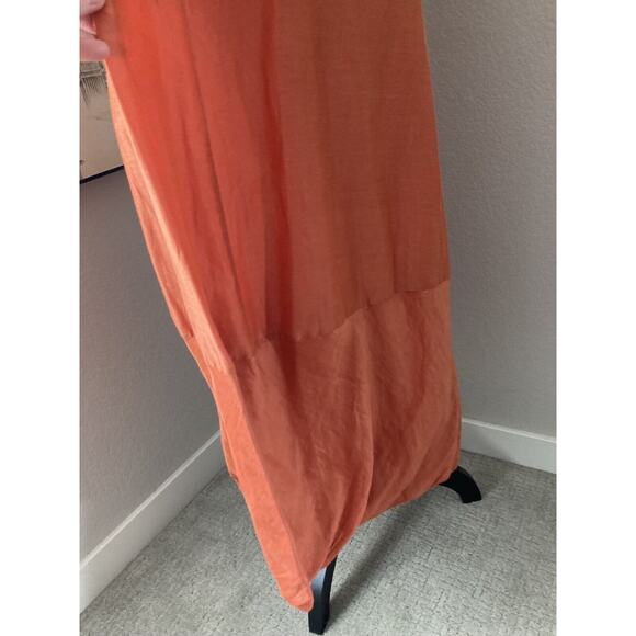 Sonja Marohn Sleeveless V-Neck Orange Long Maxi Dress Layered Lagenlook US Sz 8 - Picture 4 of 15